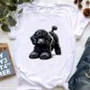 Black Poodle Puppy Animal Printed Tshirt Girls Kawaii Dog Lover T Shirt Women Harajuku Shirt Summer Fashion T-Shirt Female Y2K 1