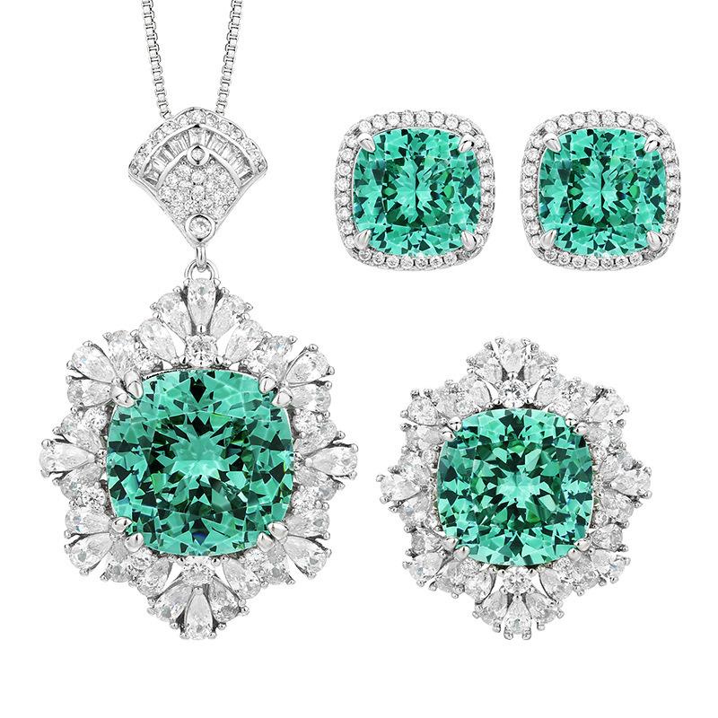 WNFU Women's Jewelry Set, Paraiba Green, Copper