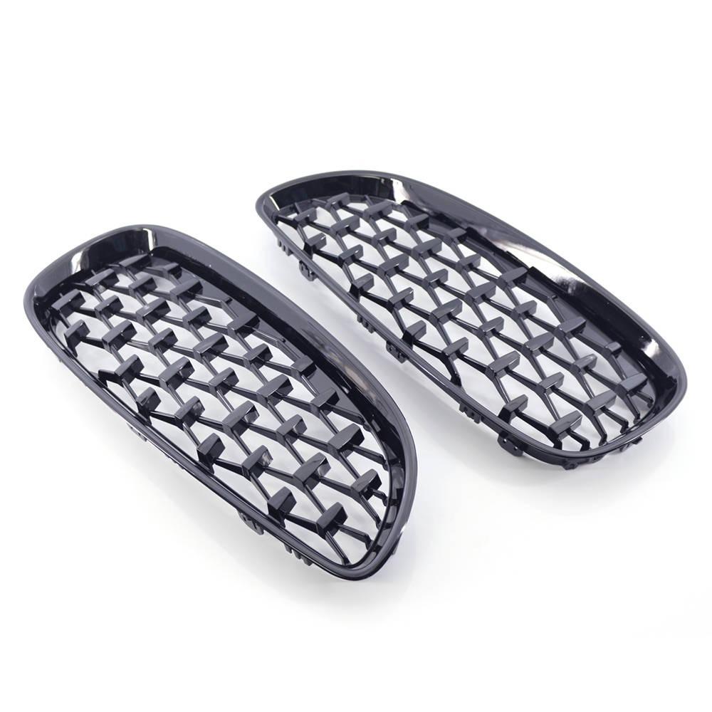1 Pair Front Hood Single Line Grille Front Kidney Racing Grille Gloss Black 51137181547 51137181548 For BMW Z4 E89 2009-2016