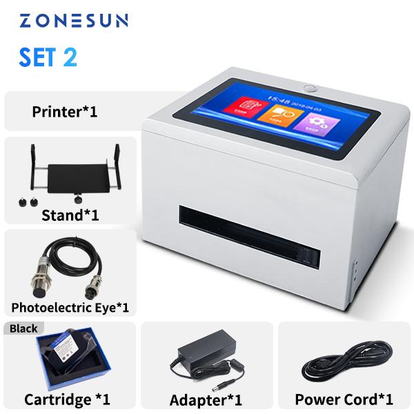 ZONESUN ZS-TIP127 Digital 12.7mm QR Barcode Logo Printer Tabletop Inkjet Date Coding Machine Portable Batch Expiry Serial Number