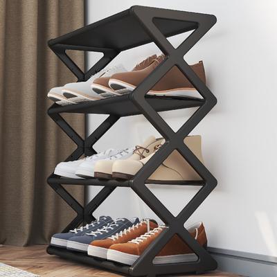 Mehrschichtiges Schuhregal, 4 Schichten, einfache staubdichte Aufbewahrung, Schuhschrank, mehrschichtige Montagetür, Schlafsaal-Organizer-Rack