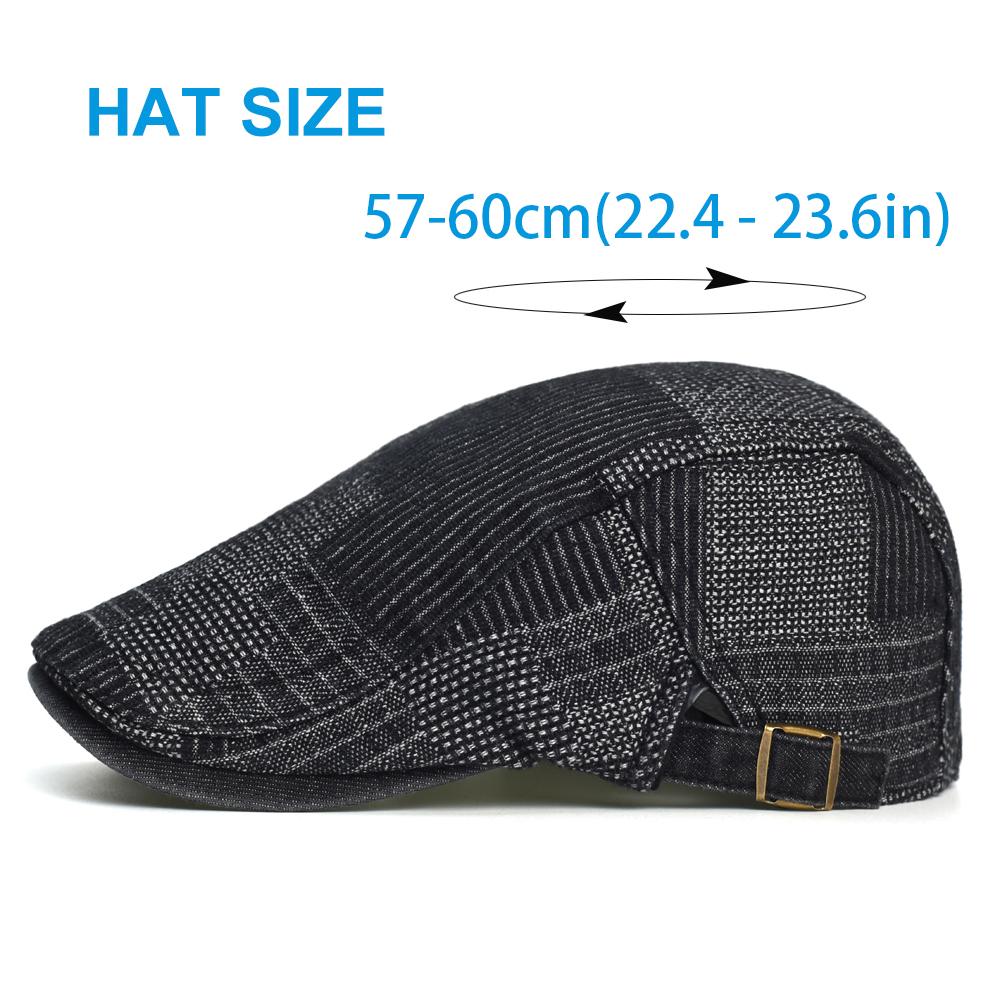 Four Seasons Soft Denim Beret Hat Washed Distressed Peaked Cap Adjustable Cotton Newsboy Cap Vintage Ivy Hats Flat