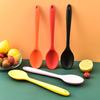 Silicone Spoon Long-handled Heat-resistant Solid Color Food Grade Cooking Spoon Tools for Home