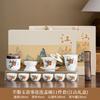 Tea set Festive white porcelain rime pavilion Dehua suet jade set Outdoor travel tea set