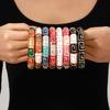 Popular Retro Geometric Oil Drip Bracelet Enamel Color Glaze Large Version Bracelet High-end Versatile Jewelry
