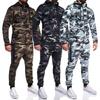 Men's Fashion  Winter Casual Camouflage Hoodie Pants Sports Suit Tracksuit