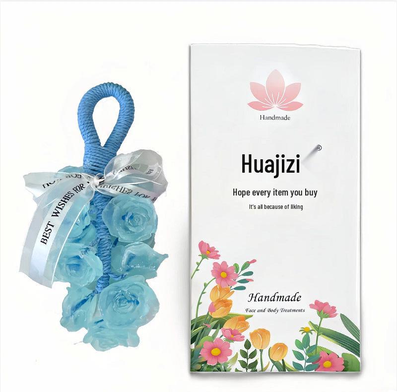 Rose Flower String Handmade Soap Ornament: Fresh Car Air Freshener Pendant 180g