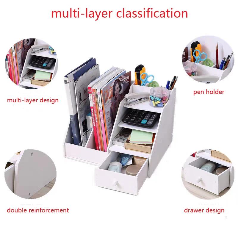 Magazine Holder Newspaper Rack Stationery Storage Box Desk Organizer for Document Letter File Tray Home Office School Supplies