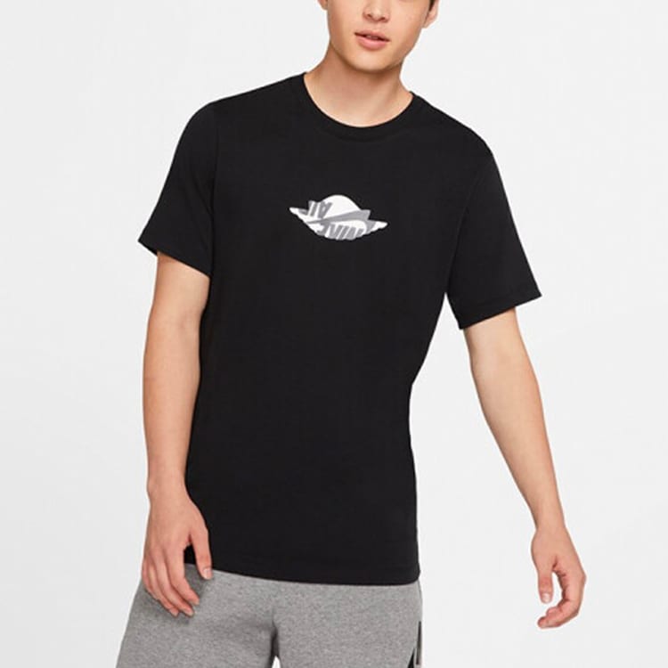 Jordan T Shirts Men's Black Crew Neck Moderate Straight Fit DA6772-010