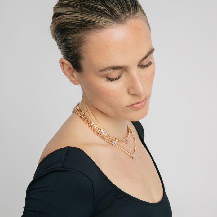 Collier - LUXENTER - Odray - Zircone brillante - Fini or jaune 18 carats - Alliage métallique