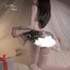 Gorgeous Sexy Maid Lingerie Christmas Role Play Set - Plush Cutout Mesh Skirt