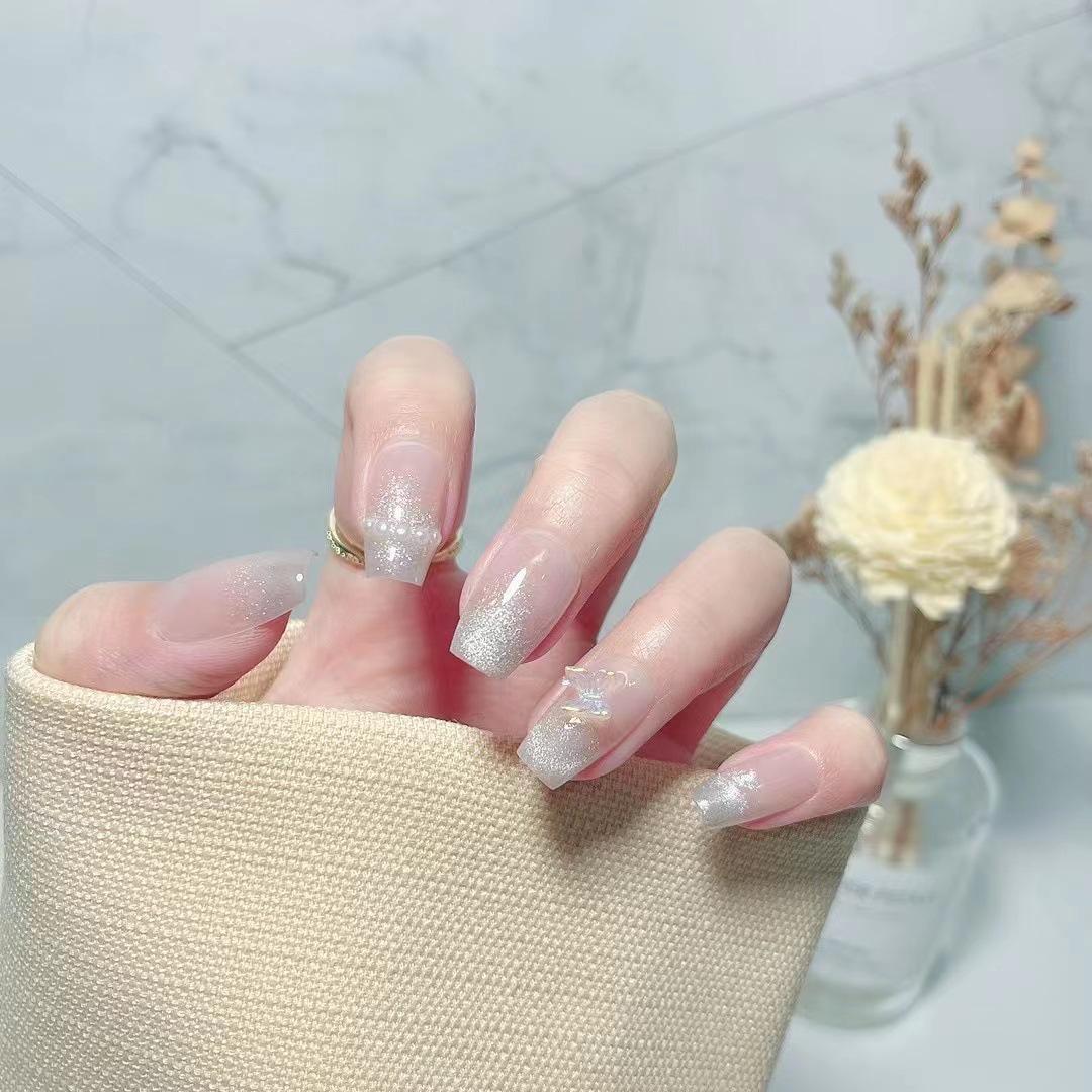 

Handmade Rhinestone Cat Eye Butterfly Nail Tips 2023 Small S