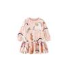 Girls' Pink Long-Sleeved Dress Baby Unicorn Cartoon Pure Cotton Dress Autumn Kidsren's T-Shirt Dress 6