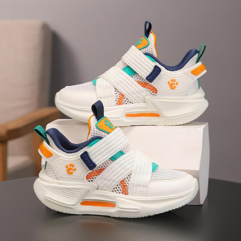 

Boys sports shoes 2025 summer new middle-aged and older boys soft-soled non-slip running shoes children s breathable mesh shoes 39