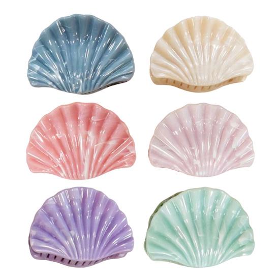 Hair Clip for Thick Strong Grip Claw, Pearlescent Gradient Shell Design Clip, Shiny Lightweight Portable Accessories Daily Wear Beach Vacation Gentle