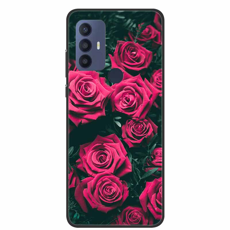 For TCL 30 SE Case Soft Silicone Marble TPU Black Cover for TCL 305 306 30SE 6.52'' Phone Back Cases for TCL30SE 6165H Coque New