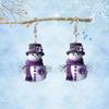 2025 Purple Christmas Snowman Acrylic Earrings - In Stock