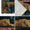 Set Of 2 Leopard Tree Curtains Digital Printing Realistic Animal Lush Green Jungle Flowers Single Layer Decor Modern Made Polyester