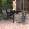 Vidaxl 5-Cz. Garden Furniture Set With Cushions, PE Rattan And Glass