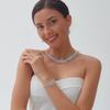 Neuer Eingang Zirkonia Halskette und Ohrringe Brautschmuck-Set für Damen Abschlussball Hochzeit Party Zubehör