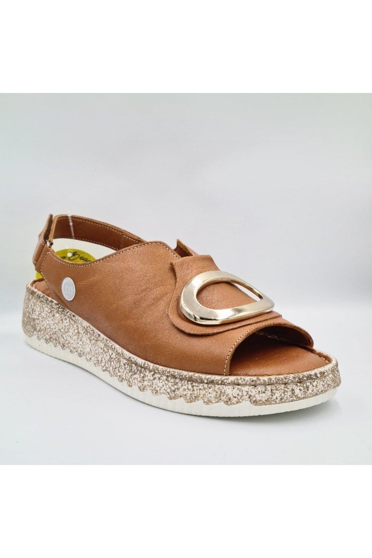 

Women s Casual Sandals D23Ys- Color Leather Anatomical Insole Side Velcro Summer Shoes