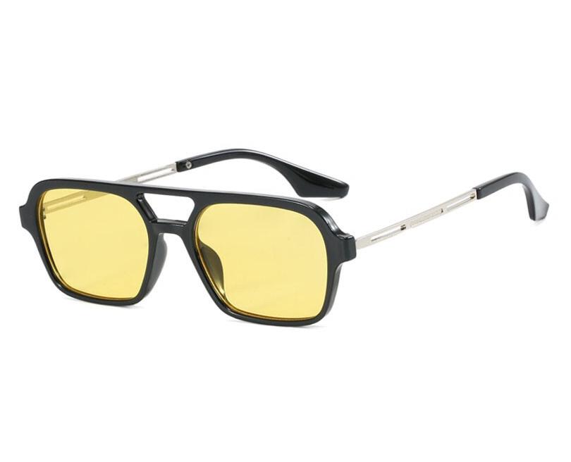 Vintage Retro Style Designer Sunglasses Women Double Bridge Hollow Out Sun Glasses For Men Square Shape Female Sun Glass