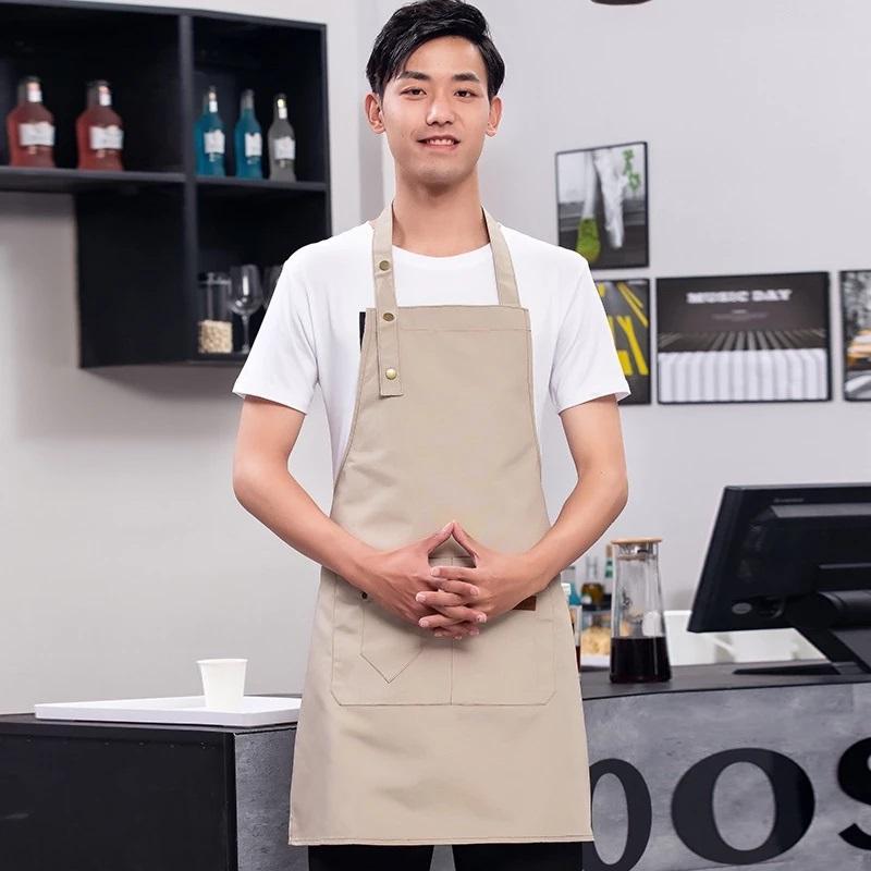 Waterproof Kitchen Apron Perfessional Kitchen Apron Restaurant Shop Waiter Work Uniform Women/Men With Pockets Cleaning Pinafore