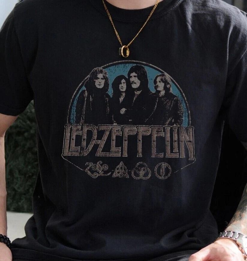 Led Zeppelin Rock Band T-Shirt Rock n Roll Band Comfort Colors 1717 Tee L
