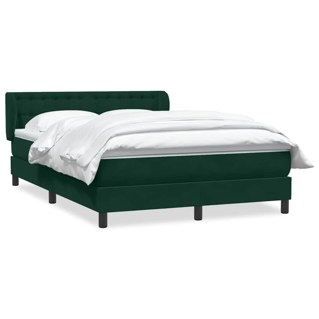 Box Spring Bed with Mattress Dark Green 160 x 220 cm Velvet