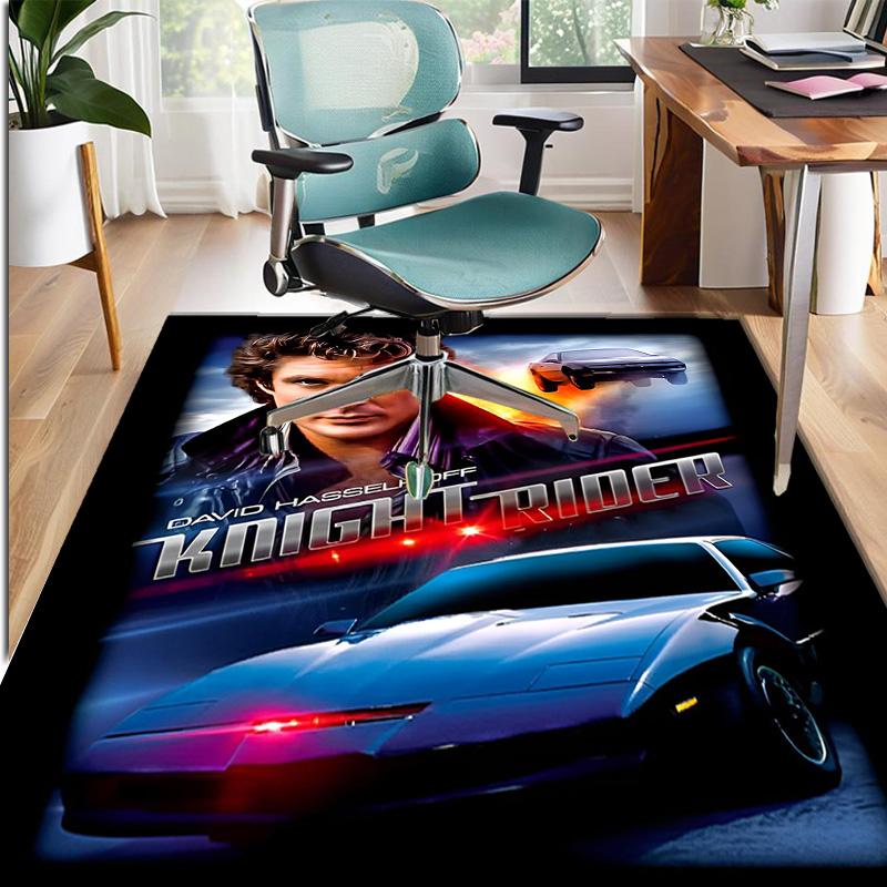 Knight Rider Pattern Rug, Indoor/Outdoor Mat, for Picnic, Gameroom, Bedroom, Office, Living Room, Home Decor Carpet, Birthday Gift