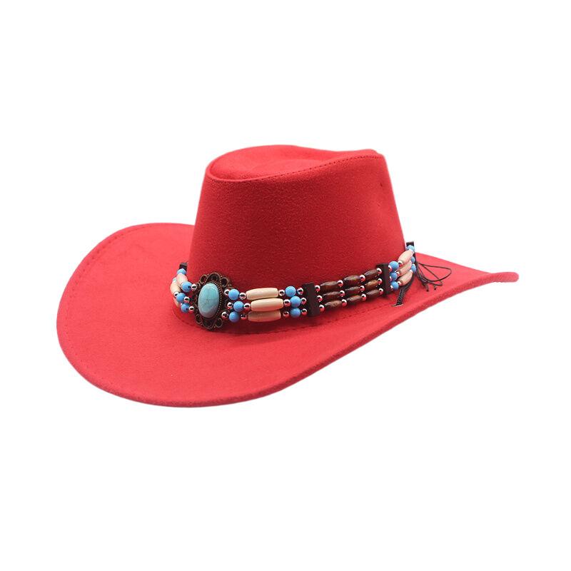 Tibetan Jazz Hat Men's and Women's Outdoor Travel Sunshade Woolen Hat Western Cowboy Hat European and American Western Cowboy Hat