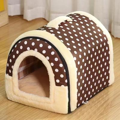 Indoor Dog House Soft Cozy Dog Cave Bed Foldable Removable Warm House Nest With Mat For Small Medium Cats Animals Kennel