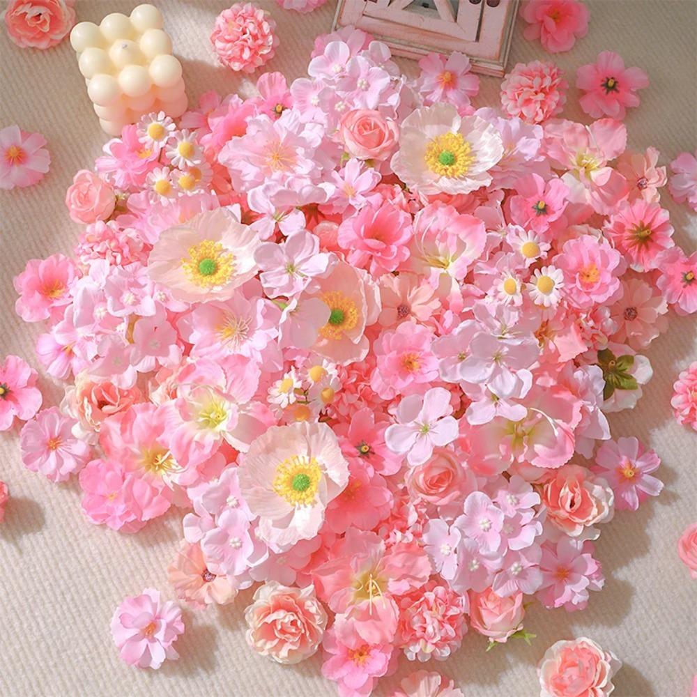 20/50Pcs Rose Artificial Flowers Heads Silk Simulation Daisy Flowers DIY Craft Supplies for Wedding Party Decor Home Decoration