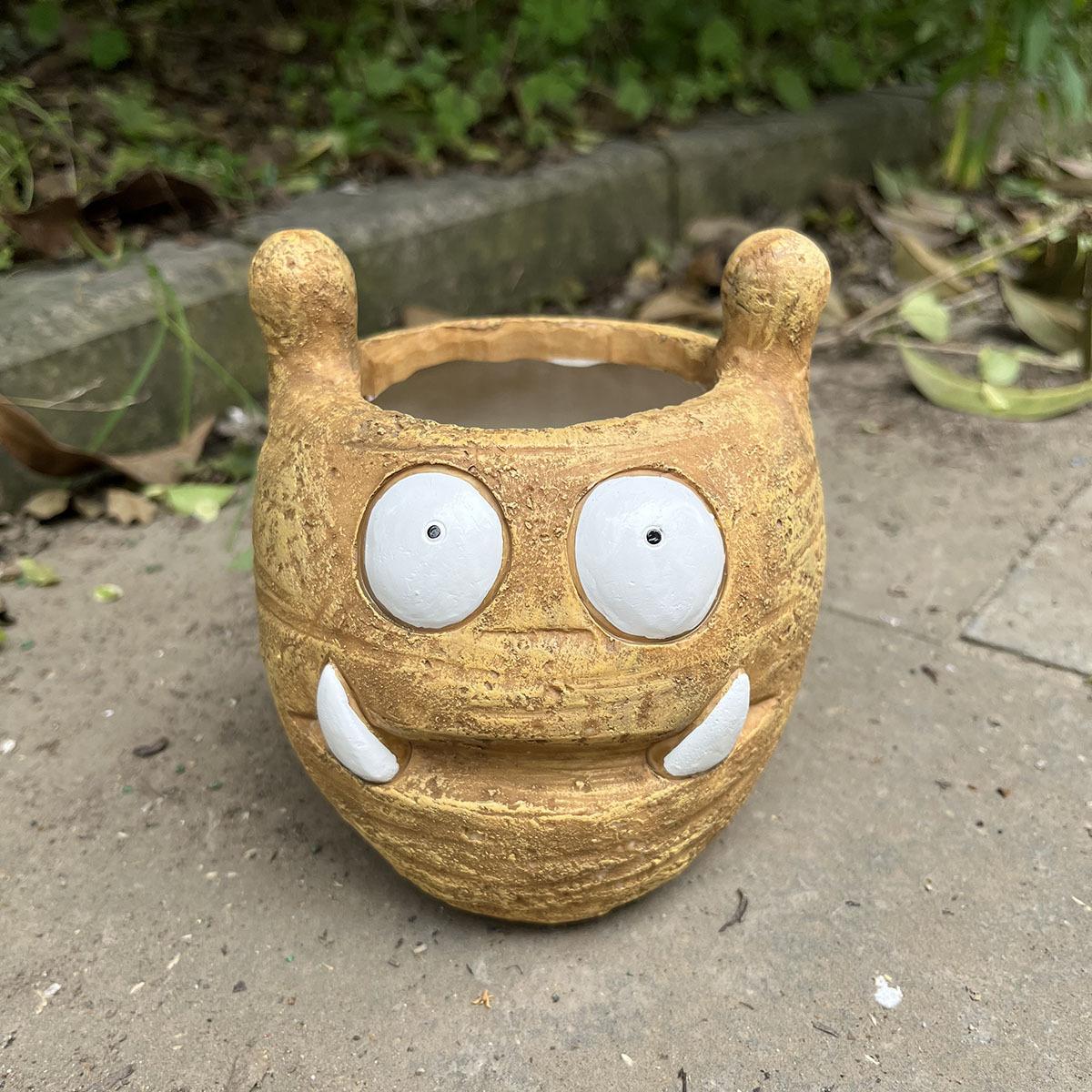 

Креативный смешной забавный горшок для цветов с выражением лица, украшение двора, сада, балкона, дома, статуэтка, украшение для цветочного горшка