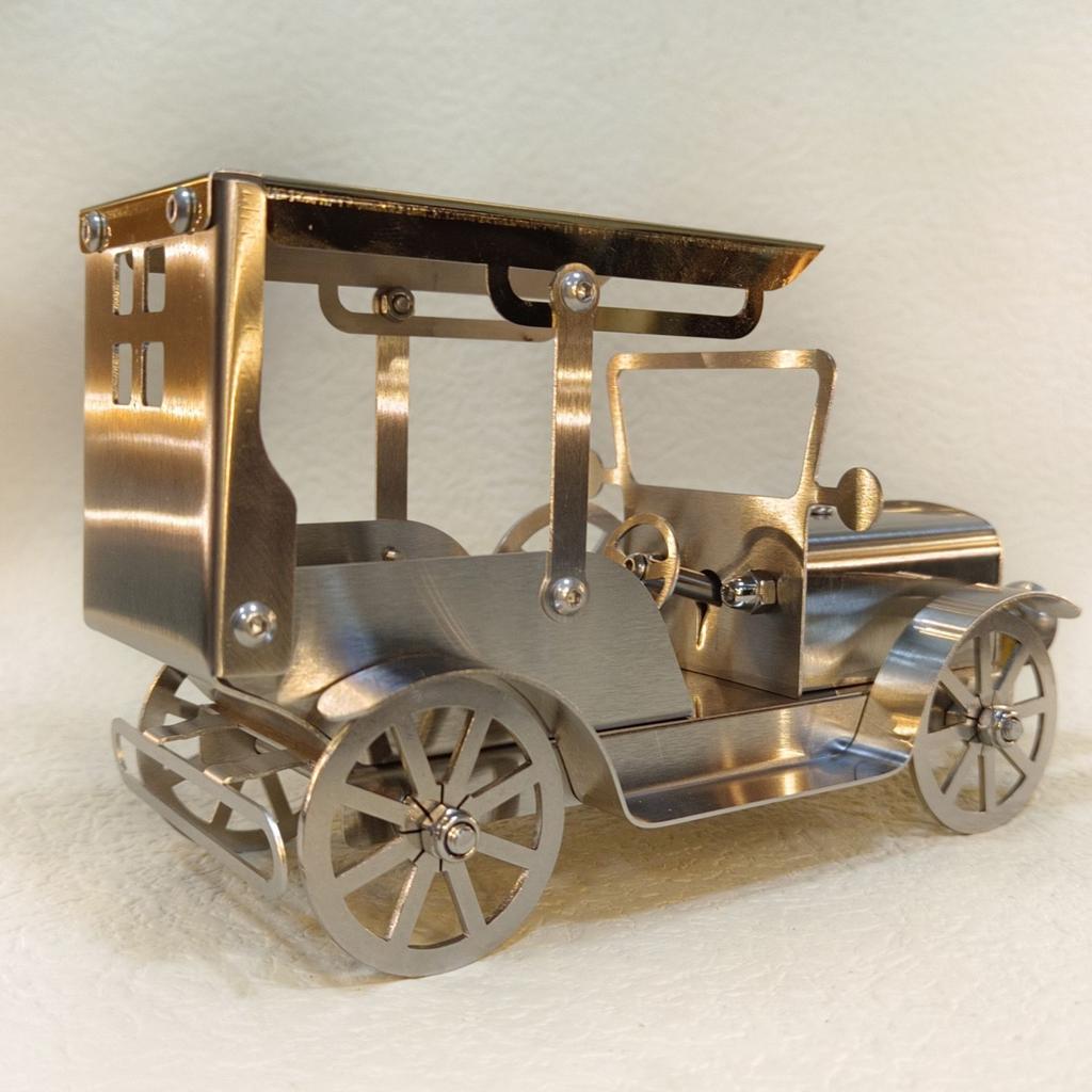 Retro Classic Car Model Simulation Stainless Steel Old Car Metal Car Model Nostalgic Alloy Ornament All Metal