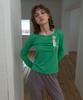 PISCESS Side Slit Long Sleeve Top_Apple Green