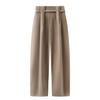 Spring 2026 Temperament Straight-Leg Wide-Leg Casual Pants with Belt