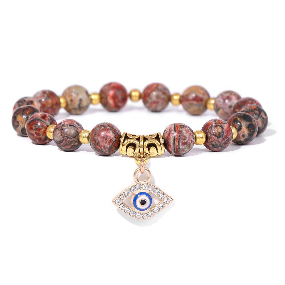 Fashion Evil Eye Natural Stone Beaded Bracelet for Women Men Amulet Protection Jewelry Yoga Spiritual Friendship Gifts