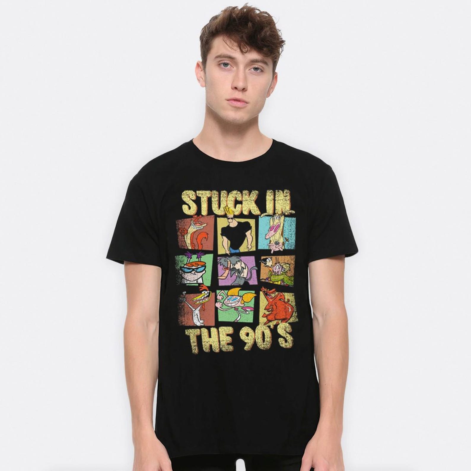 Stuck In The 90 s Old School Cartoons T-Shirt, Men s and Women s Sizes (MUL-12400) M