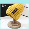 Knitted Winter Hat Women Korean Style Warm Letter For Casual Daily Wear