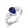Pear shape  blue cz Gemstone 925 Sterling Silver Ring
