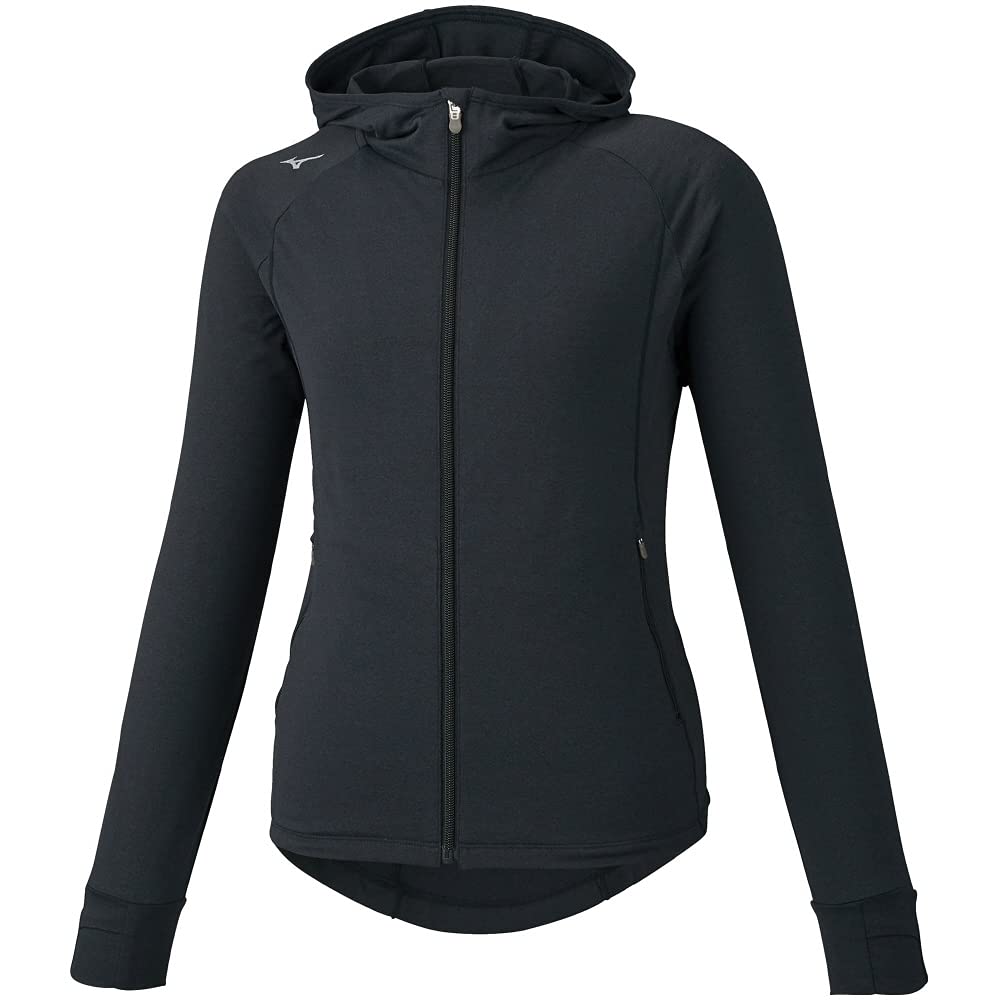 Mizuno Hoodie Training Black Size 32MC1865 Women's Full-Zip Jacket, Heather, L,