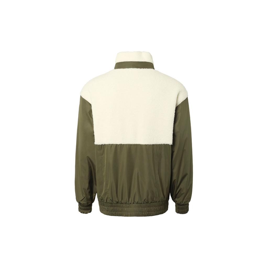 Adidas Color Block Spliced Stand Collar Sports Outdoor Fitness Training Windproof Warm Cotton Jacket Men Jacket Green IK5108