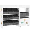Kids Toy Storage Unit with 11 Bins, Cabinet, Top Shelves, 3 Stickers, for Nursery, Playroom, White