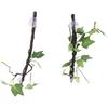 Reptile Corner Branch, 2 Pcs Plastic Strong Durable Imitation Bendable Jungle Climbing Vine Suction Cup Design Flexible Terrarium Plant Decoration
