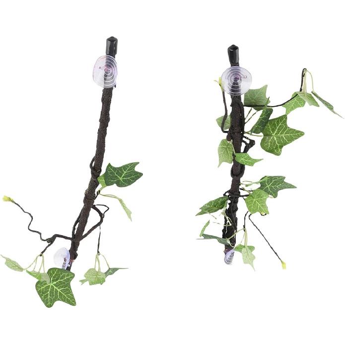 Reptile Corner Branch, 2 Pcs Plastic Strong Durable Imitation Bendable Jungle Climbing Vine Suction Cup Design Flexible Terrarium Plant Decoration