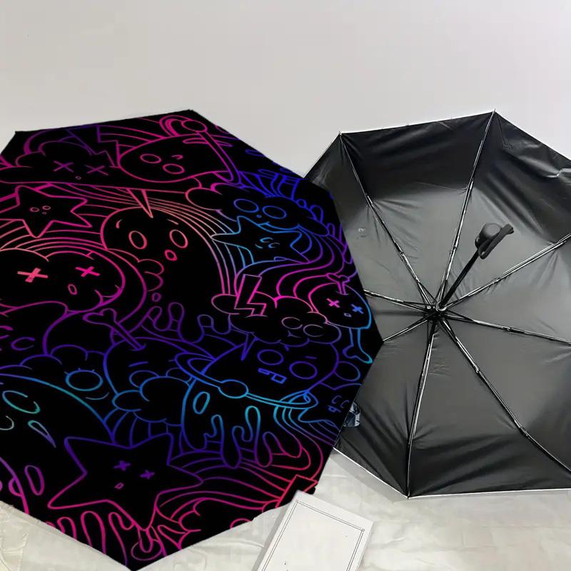 1pc Psychedelic Doodle Art Umbrella with Plastic Handle,Suitable for All Seasons Home Travel Outdoor UmbrellaDD1804
