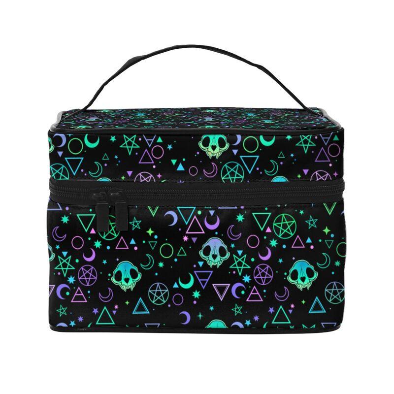 

Goth Makeup Bag Gothic Skull Makeup Organizer Bags Toiletry Box Travel Cosmetic Bag Make Up Train Case for Women Girls Ladies