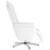 Massage Chair with Footrest White Faux Leather