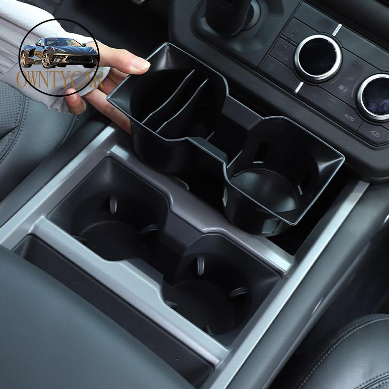 Für Land Rover Defender 90 110 130 2025+ ABS Schwarz Auto Mittelkonsole Getränkehalter Aufbewahrungsbox Auto Innenzubehör